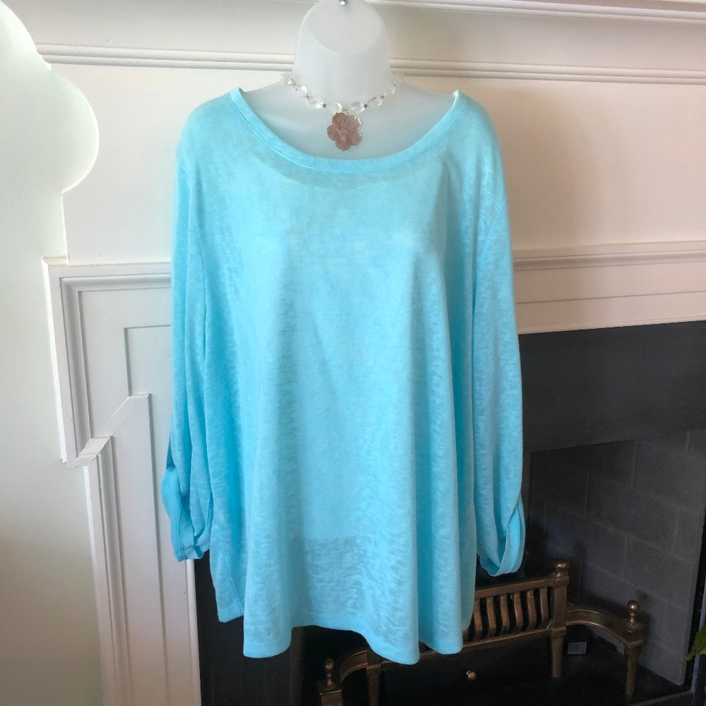 Erin London Robin’s Egg Blue Light Weight Top